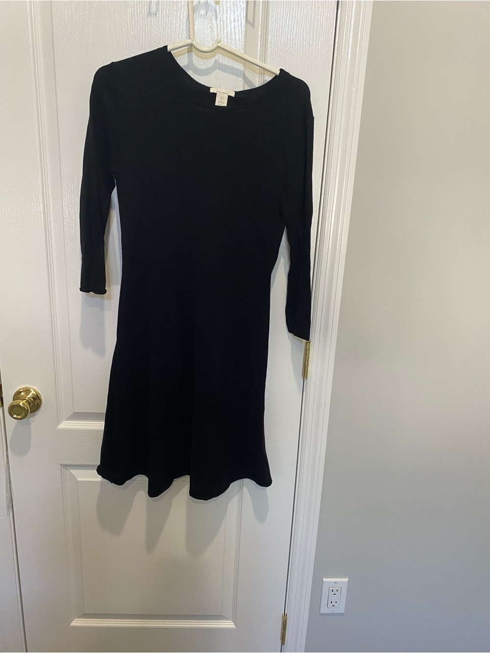 H&M Black Long Sleeve Knit A-Line Dress